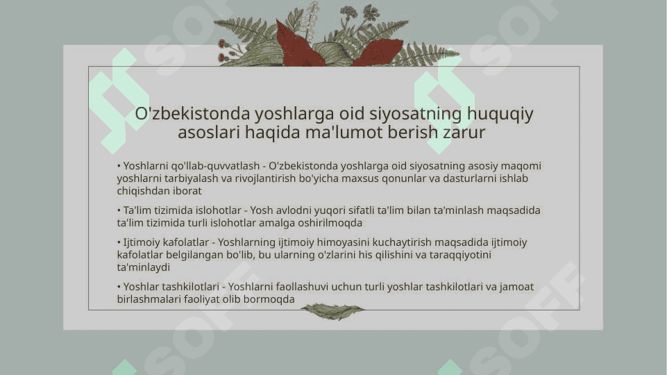 O'zbekistonda yoshlarga oid siyosatining huquqiy asoslari 3