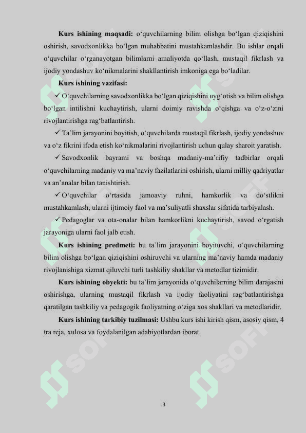 Savod o‘rgatish davrida sinfan tashqari  ishlar (Savodxonlik bayrami va uning kabilar) ni uyushtirish. 3
