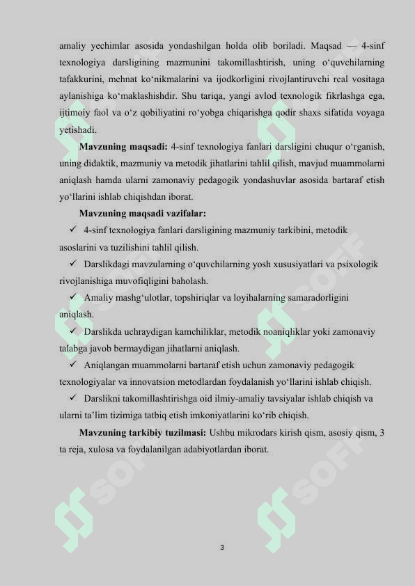 4-sinf texnologiya fanlari darsligining tahlili, muammolar va ularni bartaraf etish yoʻllari 3