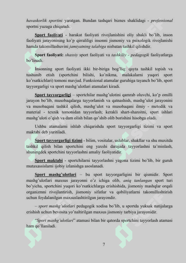 SPORTNING IJTIMOIY MOXIYATI VA JISMONIY TARBIYA 7