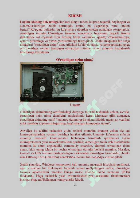 Individual Loyiha (1)
MAVZU: KUNDALIK HAYOTDAGI O’RNATILGAN TIZIMLAR 5