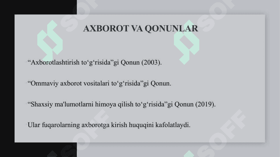 Axborotni jamiyatda tutgan o‘rni va ahamiyati 8