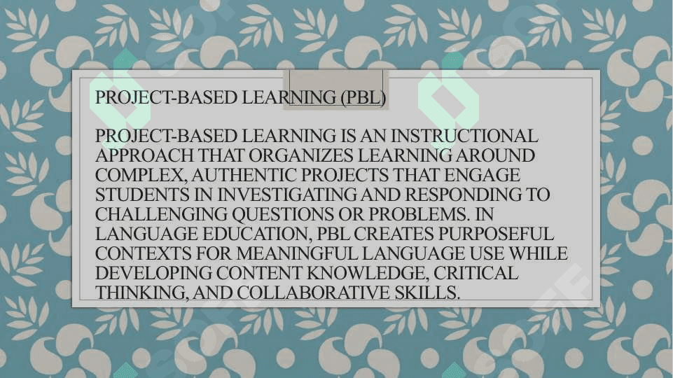 Project-based Learning (PBL) 2