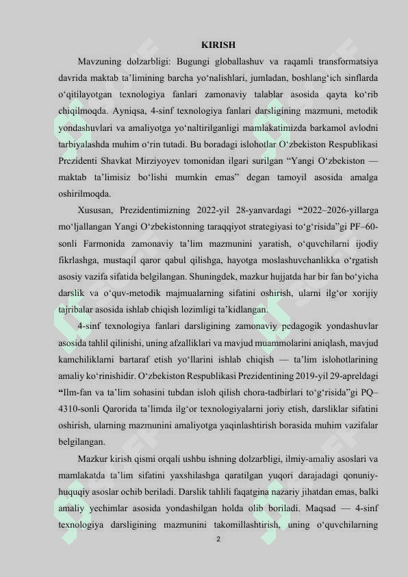 3-sinf texnologiya fanlari darsligining tahlili, muammolar va ularni bartaraf etish yoʻllari 2