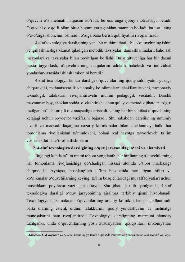3-sinf texnologiya fanlari darsligining tahlili, muammolar va ularni bartaraf etish yoʻllari 6