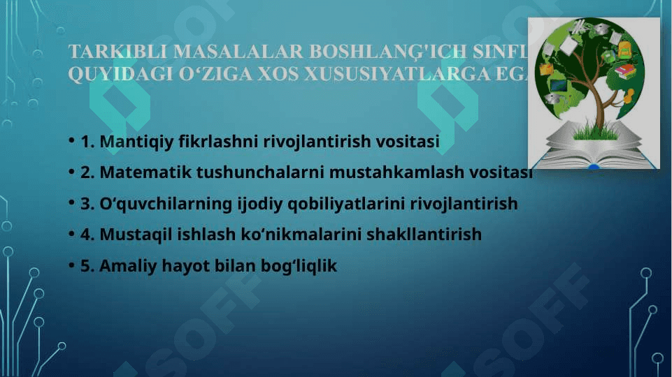 Boshlangʻich sinflarda tarkibli masalalarni yechishda mulohaza yuritish usullaridan foydalanish 2