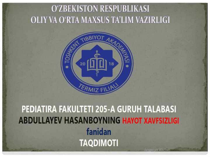 Maxsus himoya vositalari 1