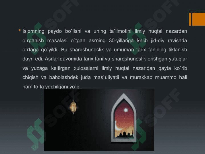 Islom dini vujudga kelishi va orta osiyoga tarqalishi haqida 6