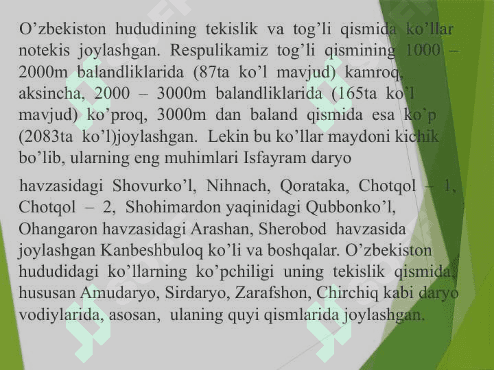 O’zbekiston ko’llari va suv omborlari 4