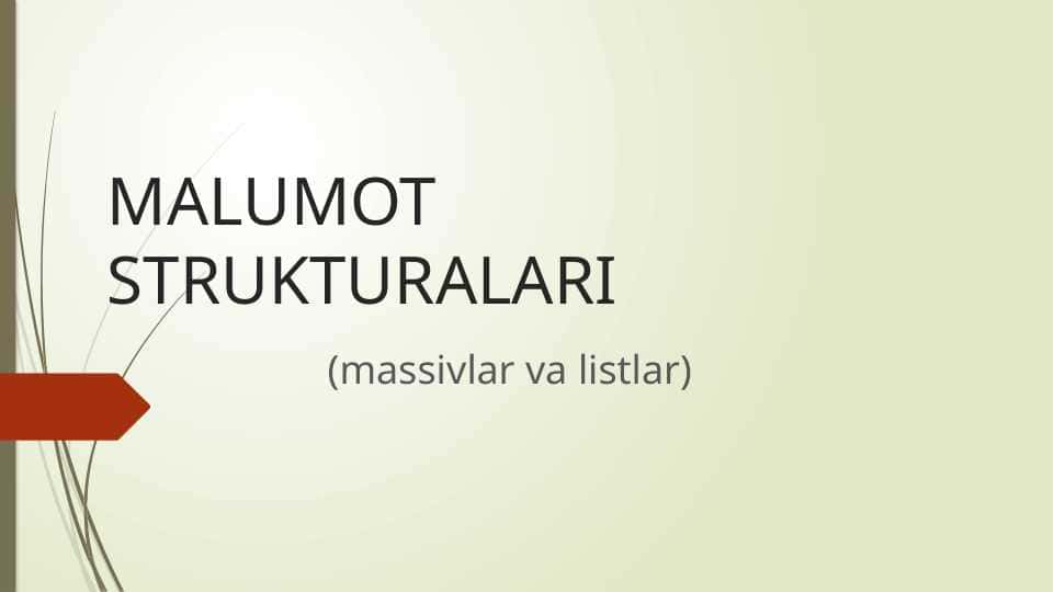 MALUMOT STRUKTURALARI 1
