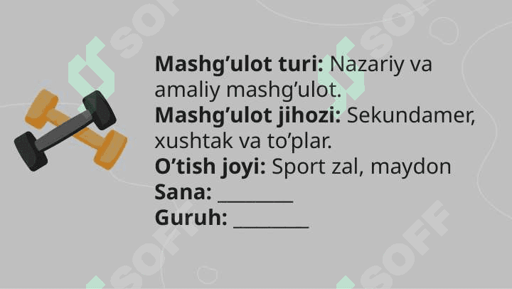 Katta va tayyorlov guruhlarda jismoniy tarbiya  mashg’ulotlarini o’tkazish. 4