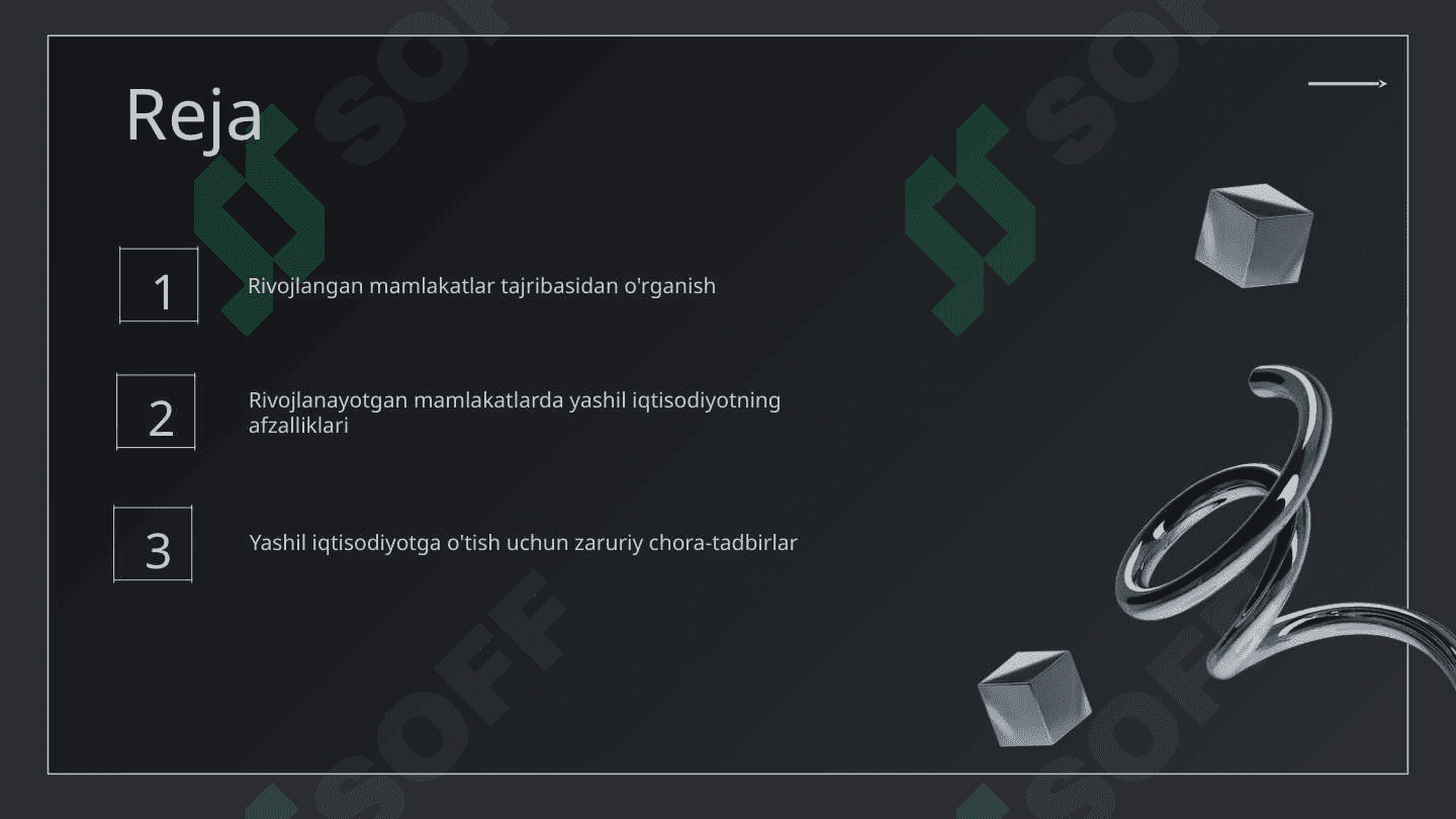 Rivojlangan va rivojlanayotgan mamlakatlarda yashil iqtisodiyotga oʻtish dasturlari 2