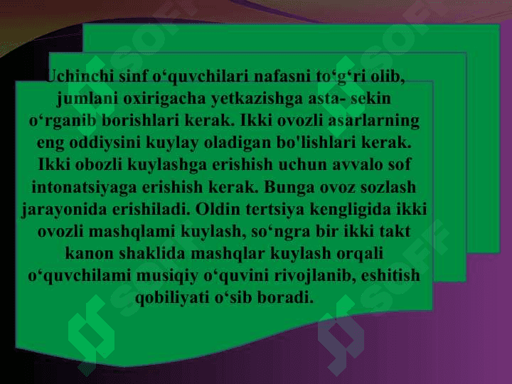 UCHINCHI SINFDA MUSIQA O‘QITISHNING MAZMUNIVA METODIKASI 4