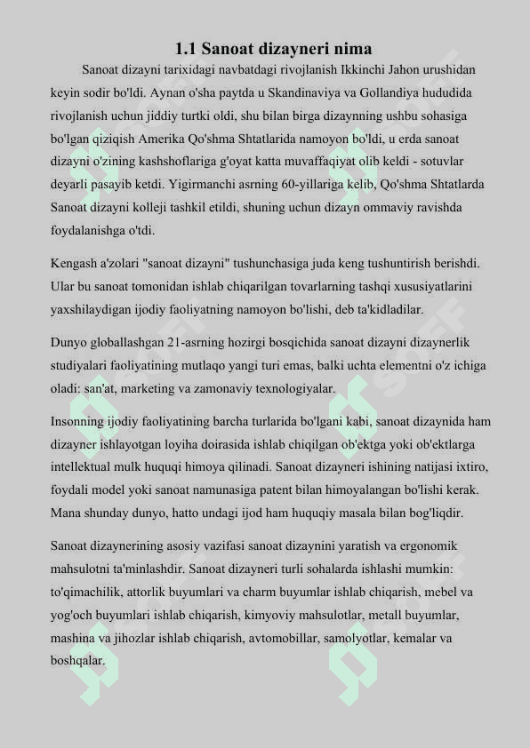 SANOATDA DIZAYNNING O’ZIGA  XOS  XUSUSIYATLARI 3