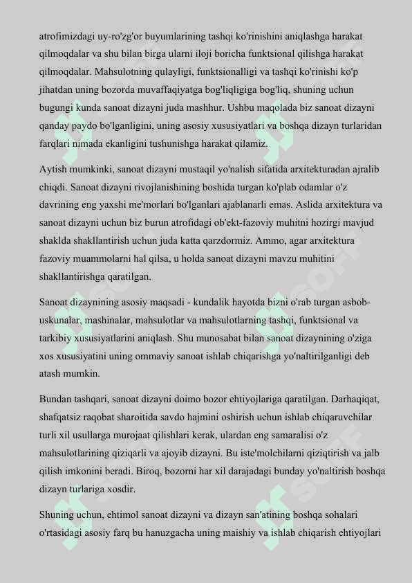 SANOATDA DIZAYNNING O’ZIGA  XOS  XUSUSIYATLARI 7