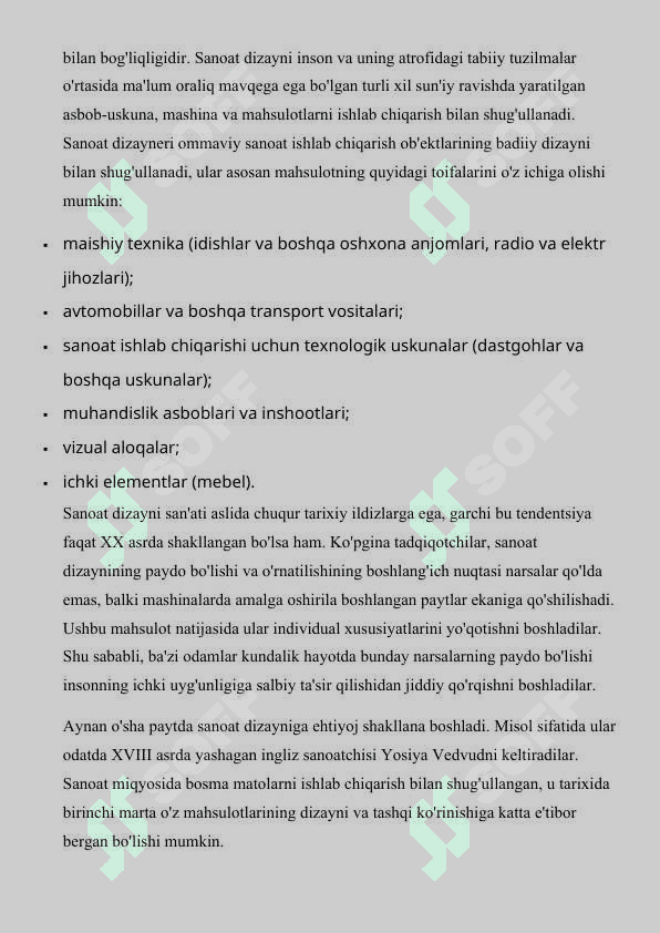 SANOATDA DIZAYNNING O’ZIGA  XOS  XUSUSIYATLARI 8
