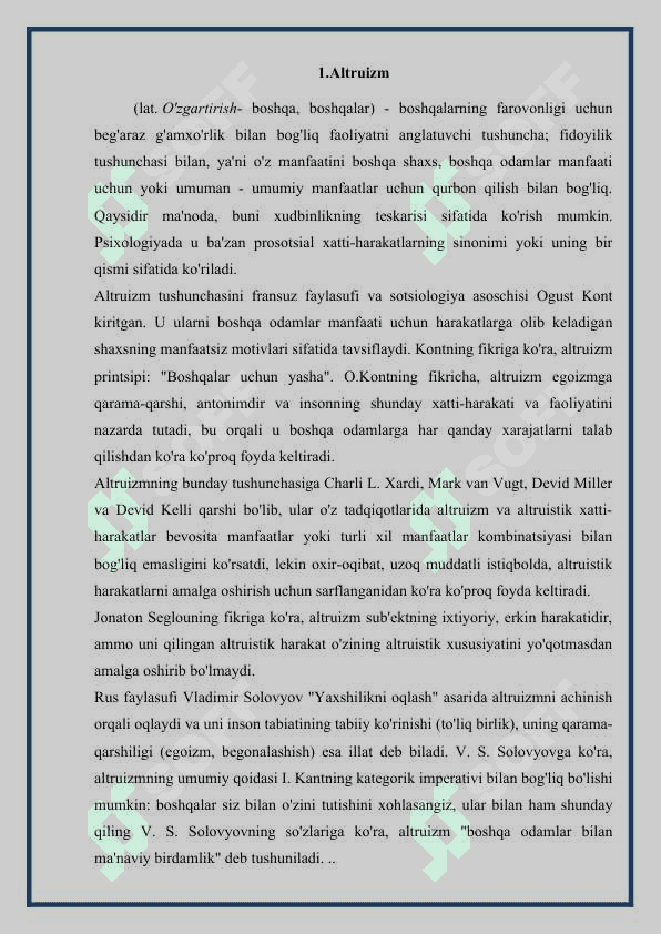 SHAXS ALTURIZM TUSHUNCHALARINI TADQIQ QILISH 2