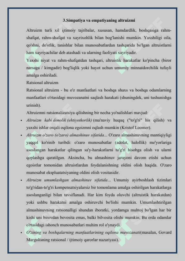 SHAXS ALTURIZM TUSHUNCHALARINI TADQIQ QILISH 4
