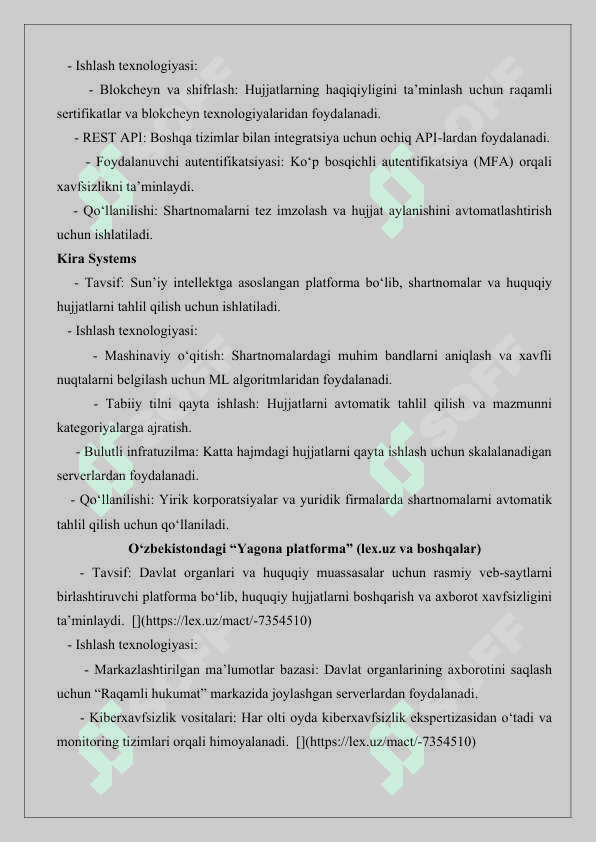Huquqiy amaliyotda qo‘llaniladigan asosiy dasturiy platformalar va ularning ishlash texnologiyasi 25 4