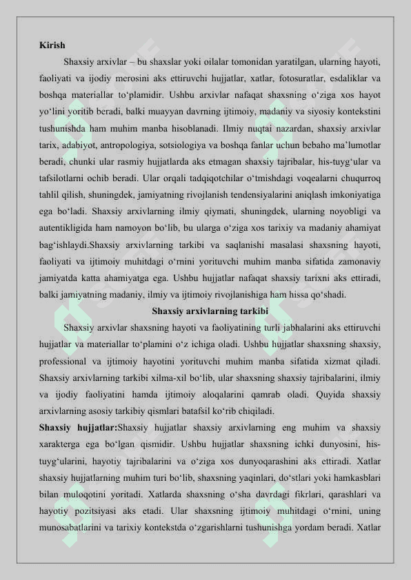 Shaxsiy arxivlar va ularning ilmiy qiymati 25 2