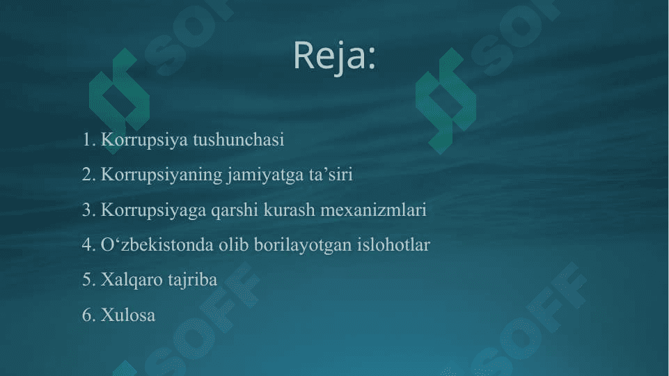 Rivojlanish uchun korrupsiyaga qarshi kurashish 2