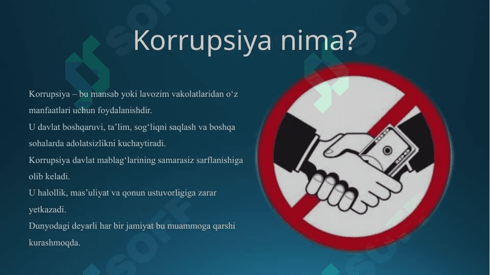 Rivojlanish uchun korrupsiyaga qarshi kurashish 3