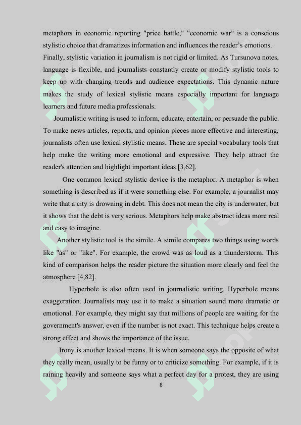 Lexical stylistic means and their functions in Journalistic Writing 8