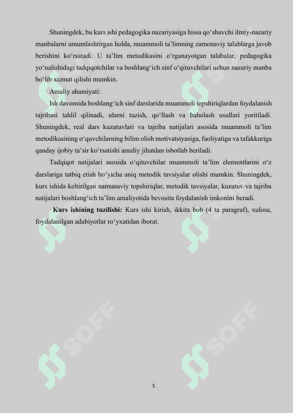 Boshlang’ich sinflarda muammoli ta’lim metodikasining qo’llanilishi 5