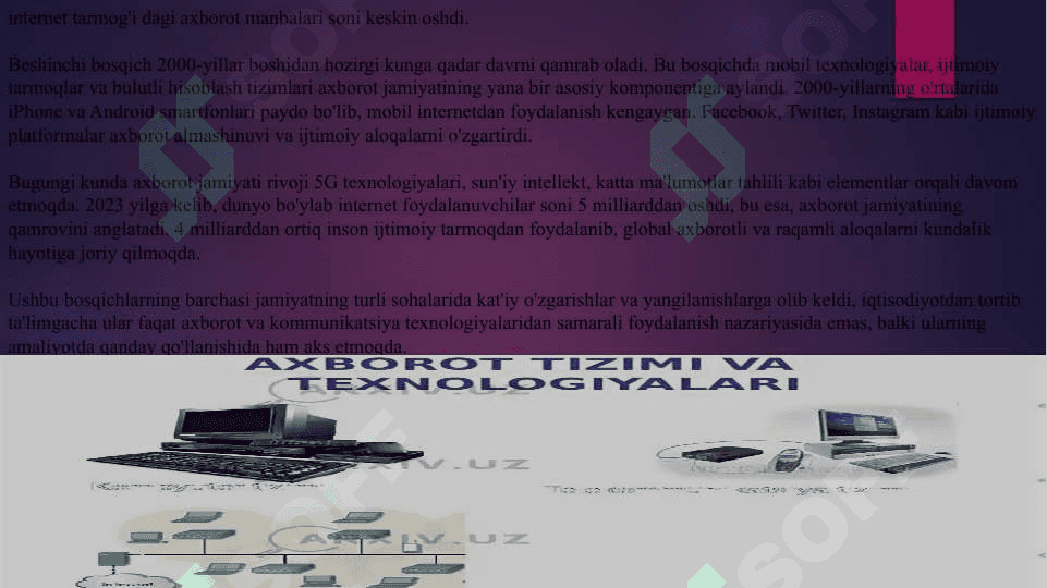 AXBOROT JAMIYATINI YUZAGA KELISHIDA FAN VA TEXNIKA YUTUQLARINING TA’SIRI 3