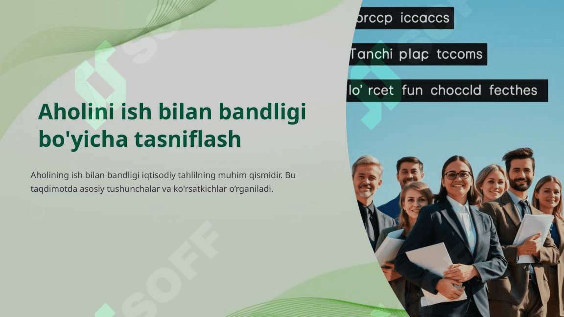 Aholini ish bilan bandligi bo'yicha tasniflash 2
