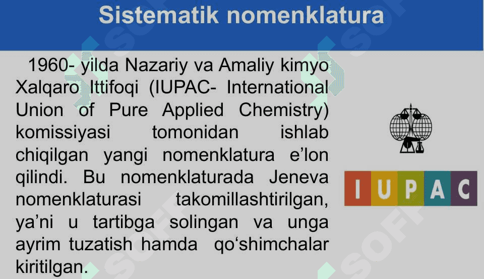 Alkanlarning xalqaro nomenklatura bo‘yicha nomlanishi. Izomeriyasi 6