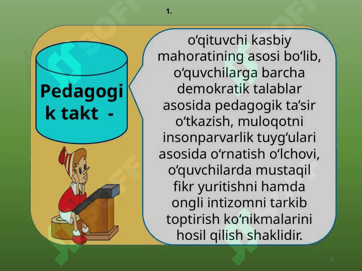 Takt va pedagogik takt haqida tushuncha. 3