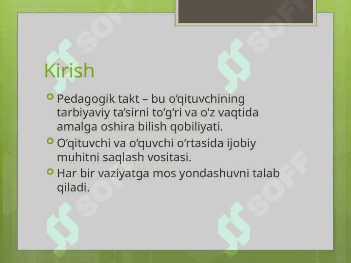 Pedagogik taktni qo‘llash shartlari 2