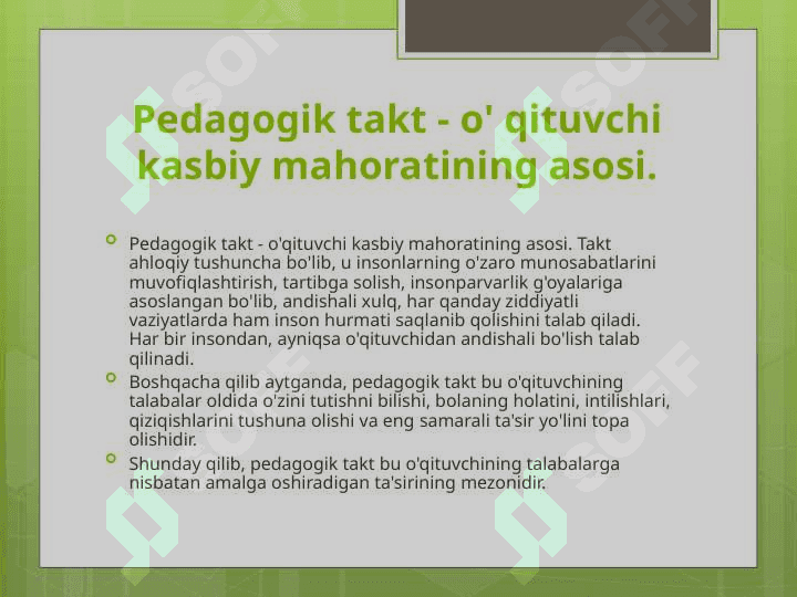 Pedagogik taktni qo‘llash shartlari 3