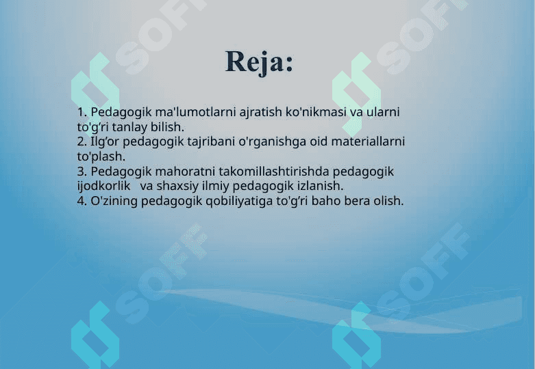 O'QITUVCHILARNING ILG’OR PEDAGOGIK TAJRIBALARINI TO’PLASH VA AMALIYOTDA 3
