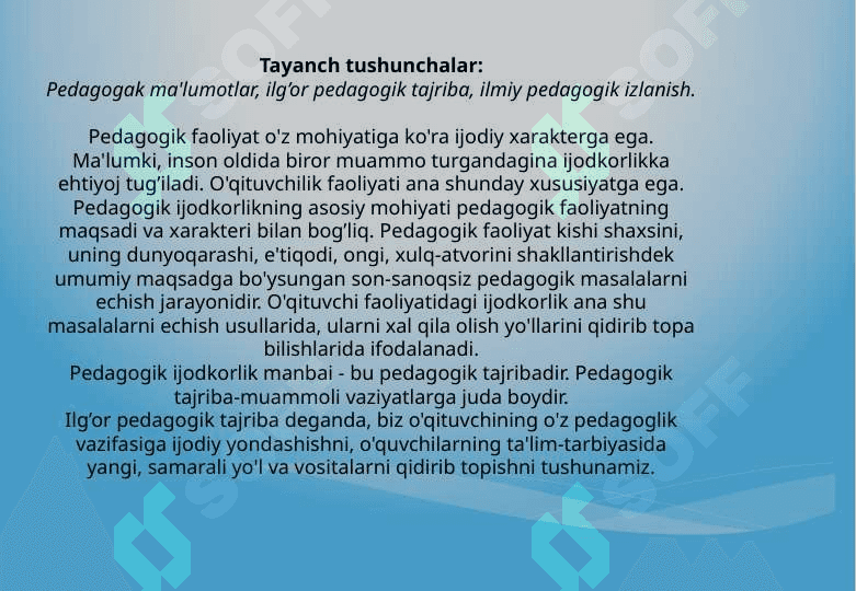 O'QITUVCHILARNING ILG’OR PEDAGOGIK TAJRIBALARINI TO’PLASH VA AMALIYOTDA 4