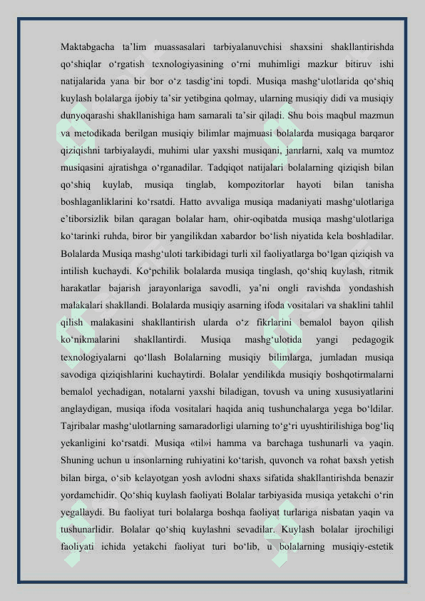 Xarakat – musiqaviy tarbiya vositasi sifatida 3