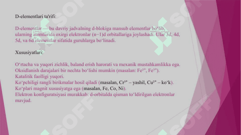 To’rtinchi va beshinchi guruh d-elementlarining oksidlari, gidroksidlari 2