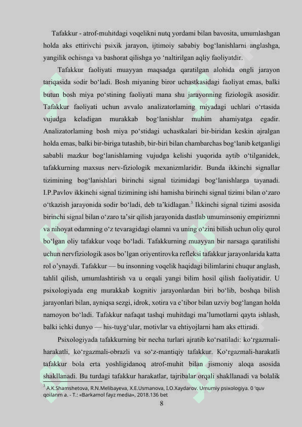 Bolaning ko‘rgazmali, obrazli, ko‘rgazmali–harakat va so‘z-mantiq tafakkurini rivojlantirish 8