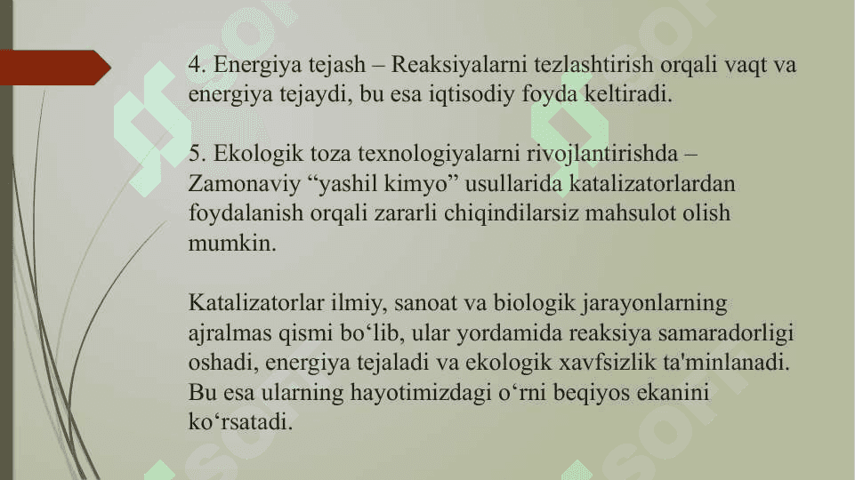 Katalizatorning aktivligini tiklash usullari 6