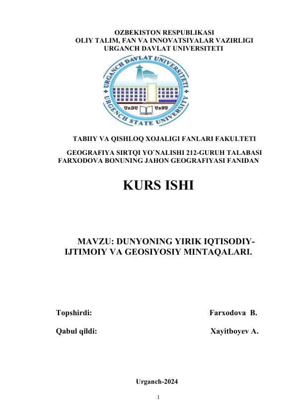 DUNYONING YIRIK IQTISODIY-IJTIMOIY VA GEOSIYOSIY MINTAQALARI..docx