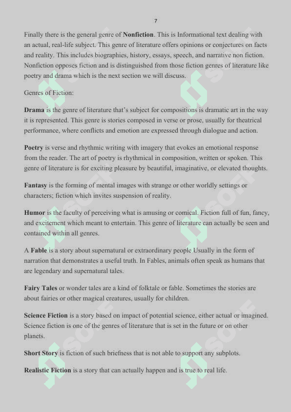 Genre as a literary category 7