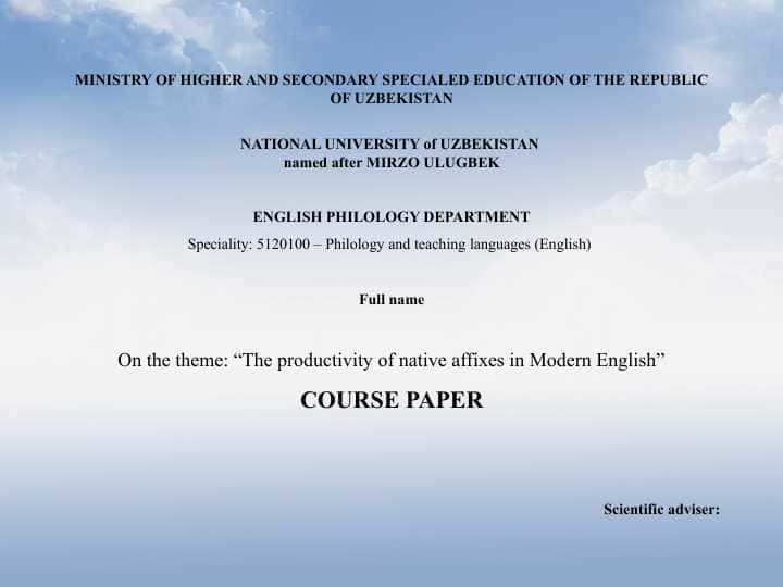 The productivity of native affixes in Modern English