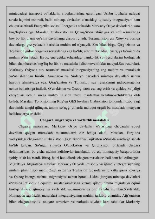 Globallashuv va Markaziy Osiyo davlatlari integratsiyasi 25 8