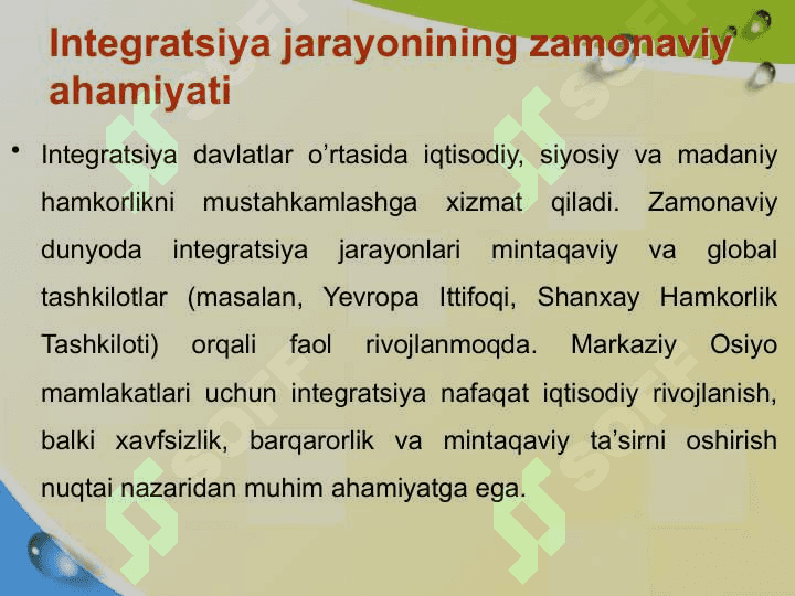 Globallashuv va Markaziy Osiyo davlatlari integratsiyasi 25 5