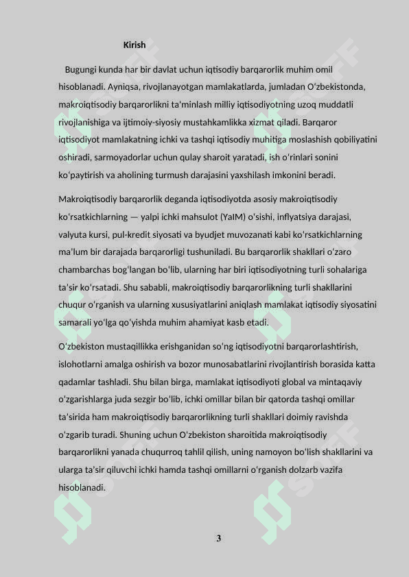 O'ZBEKISTON SHAROITIDA MAKRO IQTISODIY BARQARORLIKNING NAMOYON BO'LISH SHAKLLARI VA ULARNING XUSUSIYATLARI 3