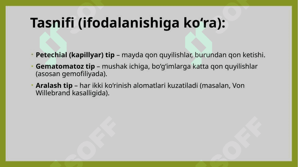 Gemorragik diatezlarning ko‘rinishlari. Tasodifiy yurakdan o‘lim sindromi 8
