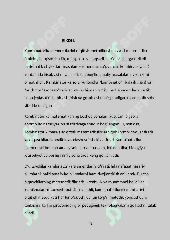 KAMBINATORIKA ELEMENTLARINI OʻQITISH METODIKASI 3