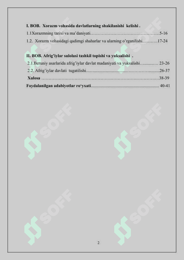 Xorazm vohasida davlatlarning shakilanishi  kelishi 2