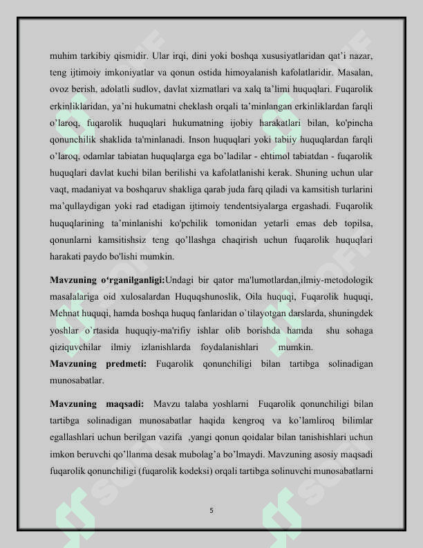 Fuqarolik qonunchiligi bilan tartibga solinadigan munosabatlar 5